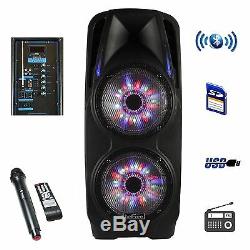4000 watts 10 inch DJ Woofer Portable Bluetooth Powered PA Speaker Party mic