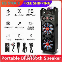 4000W Dual 10 + Dual 3 Bluetooth Speaker Large Party PA Tweeter with Mic Remote