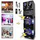 4000w Dual 10 Subwoofer Portable Bluetooth Party Speaker With Remote Light Mic