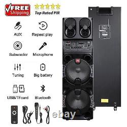 4000W Dual 10 Subwoofer Portable Bluetooth Party Speaker With Remote Light Mic