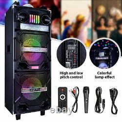 4000W Portable Bluetooth Speaker Sub woofer Heavy Bass Sound System Party + Mic