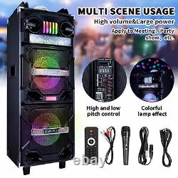 4500W Portable Bluetooth Speaker Dual 10 Woofer Heavy Bass Sound Party System