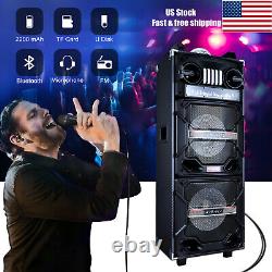 4500W Portable FM Bluetooth Speaker PA Sound System Subwoofer Mic Remote Party