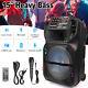 5000w 15 Bluetooth Speaker Subwoofer Heavy Bass Led Party Dj System Mic Aux Fm