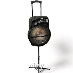5000W 15 Rechargeable Powered Bluetooth Speaker DJ PA Karaoke Party System