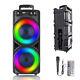 5000w Portable Bluetooth Dual Speaker Sub Woofer Heavy Bass Sound System Party