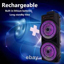 5000W Portable Bluetooth Dual Speaker Sub woofer Heavy Bass Sound System Party