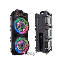 5000W Portable Bluetooth Dual Speaker Sub woofer Heavy Bass Sound System Party
