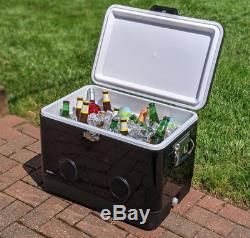 54 Quart BREKX Party Cooler with High-Powered Bluetooth Speakers Black