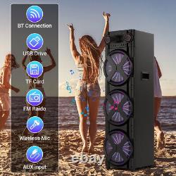 6000W 3 X 12 Karaoke Bluetooth Party Speaker with Mic Dynamic LED Light Remote