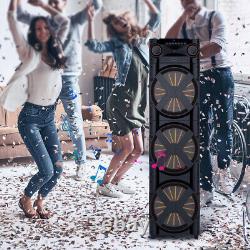 6000W 3 X 12 Karaoke Bluetooth Party Speaker with Mic Dynamic LED Light Remote