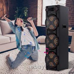 6000W 3 X 12 Karaoke Bluetooth Party Speaker with Mic Dynamic LED Light Remote