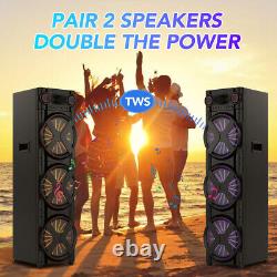 6000W 3 X 12 Karaoke Bluetooth Party Speaker with Mic Dynamic LED Light Remote