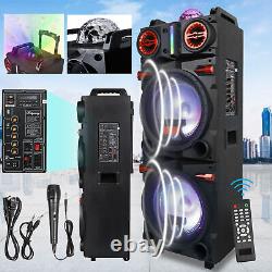 6000W Portable Bluetooth Speaker Sub Woofer Heavy Bass Party Sound System Mic US