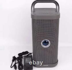 72W Brookstone Party Indoor Outdoor Portable Subwoofer Bluetooth Speaker (Gray)