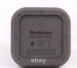 72W Brookstone Party Indoor Outdoor Portable Subwoofer Bluetooth Speaker (Gray)