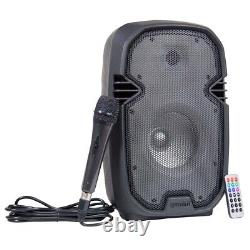 8 Powered Active Portable Bluetooth DJ Party Pro Audio Speakers Pair w Stands