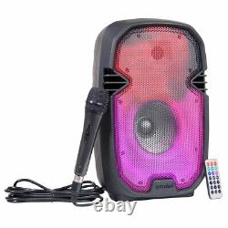 8 Powered Active Portable Bluetooth DJ Party Pro Audio Speakers Pair w Stands