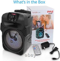 8? Wireless Portable Party Bluetooth Speaker Heavy Bass With Remote Control Black