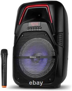8? Wireless Portable Party Bluetooth Speaker Heavy Bass With Wireless Microphone