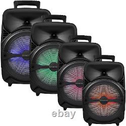8? Wireless Portable Party Bluetooth Speaker Heavy Bass with Wired Mic and LED