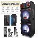 9000 Watts Bluetooth Speaker Dual 10 Woofer +1 Tweeter Fm Party Karaoke Led Aux