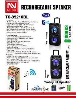 9000W 6000w 3000W Bluetooth LED Speaker Sub woofer Xmas Party System With Mic Lot