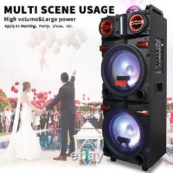 9000W Bluetooth Speaker Dual 10 Subwoofer Rechargable withLED DJ FM Party Karaoke