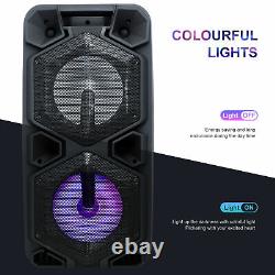 9000W Bluetooth Speaker Rechargable Dual 10 Woofer Party FM Karaok DJ LED AUX