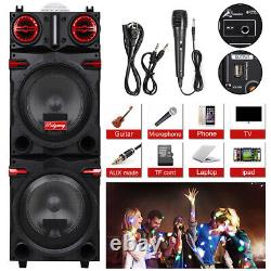 9000W Dual 10'' Bluetooth Speaker Subwoofer System Party Karaoke DJ Audio with Mic