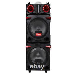 9000W Dual 10 Subwoofer Bluetooth Speaker Rechargable withLED DJ FM Party Karaok
