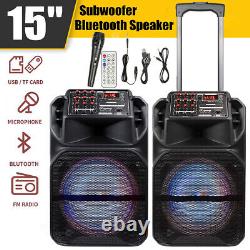 9000W Portable Bluetooth Speaker 15 Subwoofer Heavy Bass Party System AUX & Mic