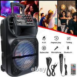 9000W Portable Bluetooth Speaker 15 Subwoofer Heavy Bass Party System AUX & Mic