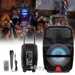 9000W Portable Bluetooth Speaker Sub woofer Heavy Bass Sound System Party + Mic