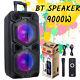 9000w Rechargable Bluetooth Party Speaker Dual 10 Subwoofer Led Karaok Speaker