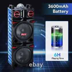 9000W Wireless Bluetooth Speaker Dual 10 Subwoofer Heavy Bass Party Karaok TWS