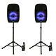 Acoustic Audio Rechargeable 12 Bluetooth Party Speakers With Lights Mics & Stands