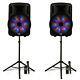 Acoustic Audio Rechargeable 15 Bluetooth Party Speakers With Lights Mics & Stands