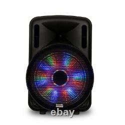 Acoustic Audio Rechargeable 15 Bluetooth Party Speakers with Lights Mics & Stands