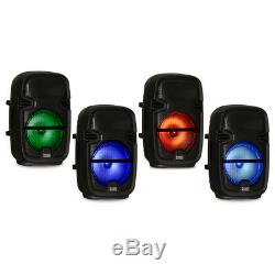 Acoustic Audio Rechargeable 8 Bluetooth Party Speakers with Lights Mics & Stands