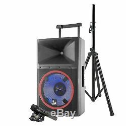 Altec Lansing 2200W Bluetooth Party PA DJ Speaker with Party Lights & Stand