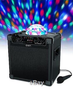 Audio Block Party Live Portable Bluetooth Speaker System Party Spinning Lights