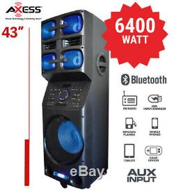 Axess PABT6027 Portable Bluetooth PA Party Speaker LED Disco Lights 6400 WATT FM