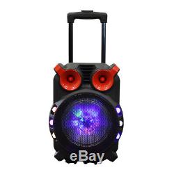 Axess PABT6056 Bluetooth Trolley PA Speaker with Party LED Lights 5000 Watt 12 FM