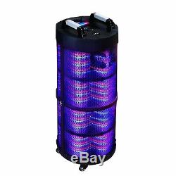 BEFREE BLUETOOTH PORTABLE DJ PARTY SPEAKER with 360 DEGREE SOUND LIGHTS 2 MICS