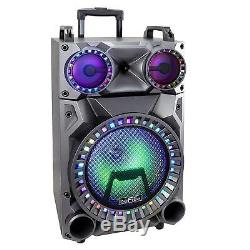 BEFREE SOUND 12 BLUETOOTH PORTABLE PA DJ PARTY SPEAKER witht LIGHTS FM USB TF MIC