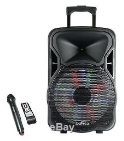 BEFREE SOUND 15 BLUETOOTH PORTABLE RECHARGEABLE PARTY DJ PA SPEAKER with LIGHTS