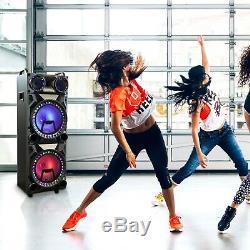 BEFREE SOUND BLUETOOTH PORTABLE DJ PA PARTY SPEAKER with LIGHTS USB SD AUX MIC