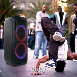 BEFREE SOUND DUAL 8 PORTABLE PARTY SPEAKER /w BLUETOOTH WIRELESS LIGHTS REMOTE