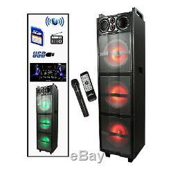BEFREE SOUND PARTY LIGHTS BLUETOOTH DJ PA SPEAKER with 3 10 SUBWOOFERS USB/SD